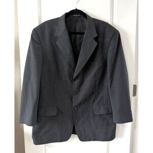 Gerald Austin Mens R44/W38 Blazer Gray Wool Blend pinstripe Sport Coat Jacket